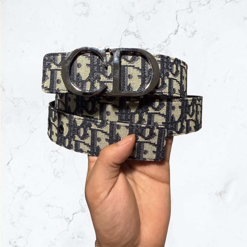 Dior Monogram Belt - Black and Cream
